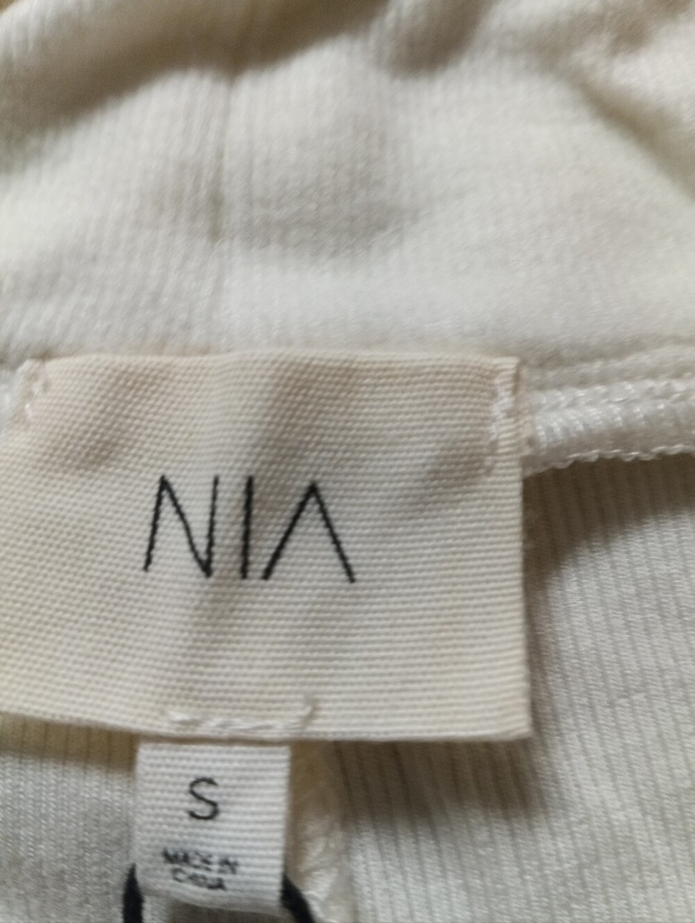 NIA  NWT Ribbed Knit Lounge Shorts Cream Size Small Drawstring Tie - Picture 2 of 5